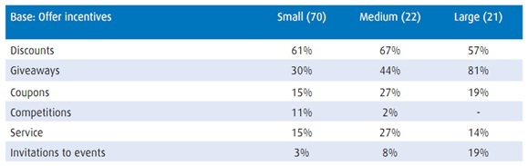 Type of Promotional Offers Charts This chart explains about the promotions that offered by business owners via Internet